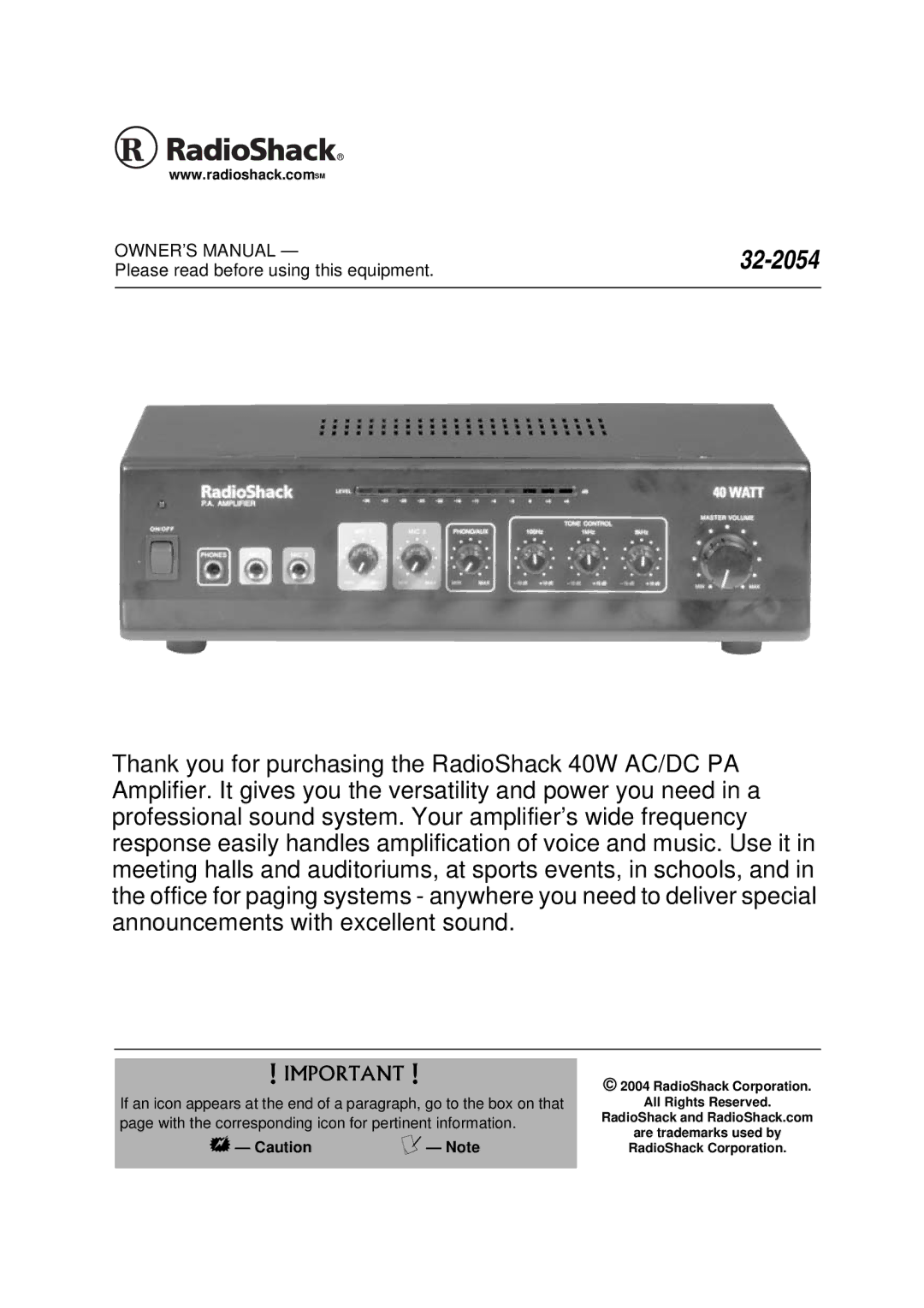 Roberts Radio 32-2054 owner manual 