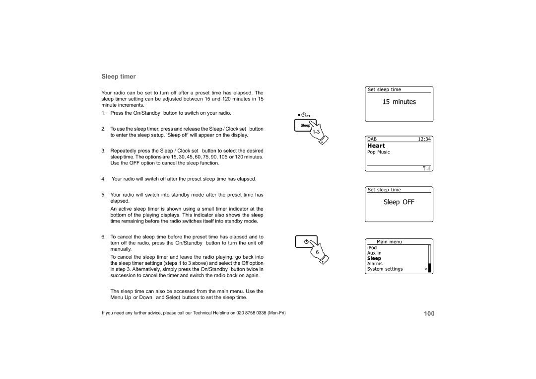 Roberts Radio 63I manual Sleep timer 