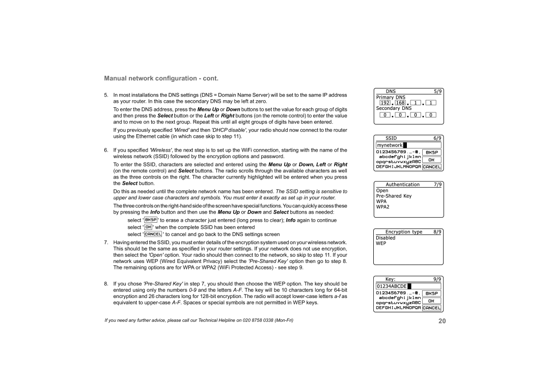 Roberts Radio 63I manual Conﬁguration 