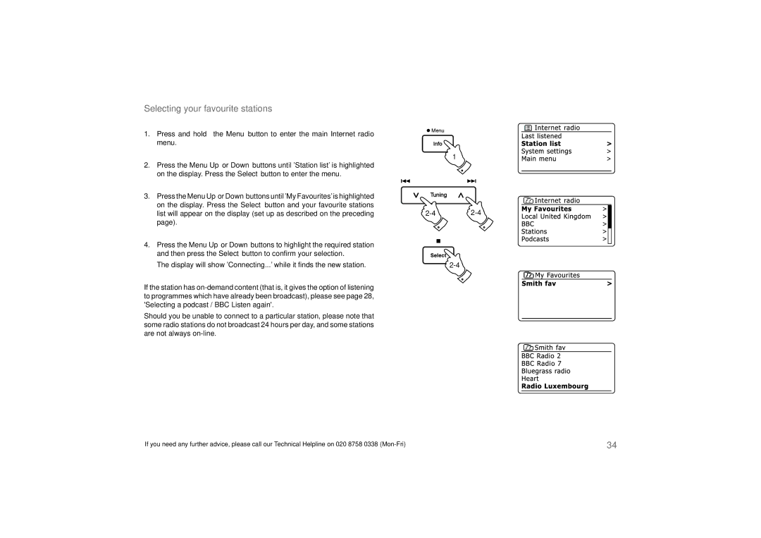 Roberts Radio 63I manual Selecting your favourite stations 