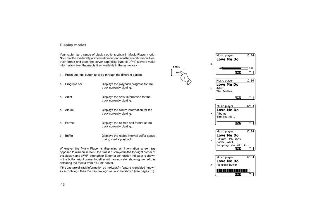 Roberts Radio 63I manual During media playback 