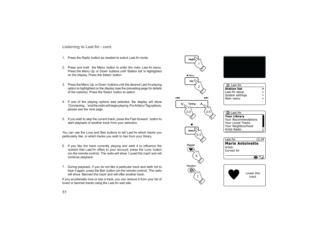 Roberts Radio 63I manual Listening to Last.fm 