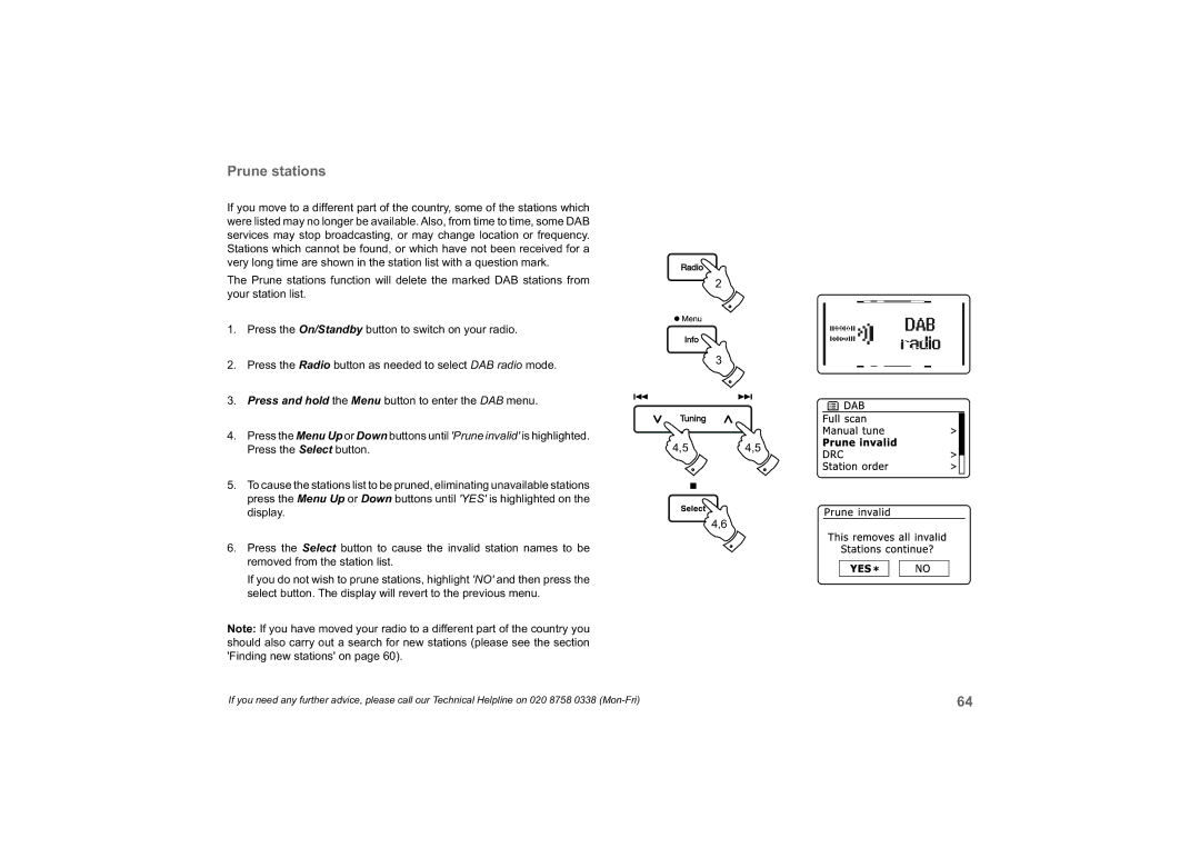 Roberts Radio 63I manual Prune stations 