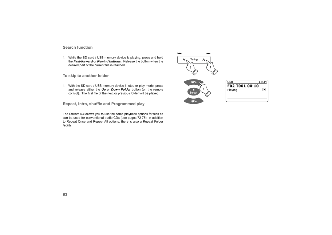 Roberts Radio 63I manual Search function 