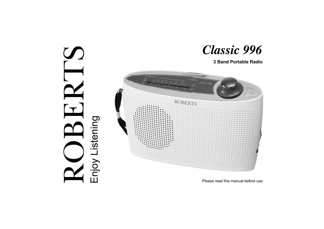 Roberts Radio 996 manual Enjoy Listening 