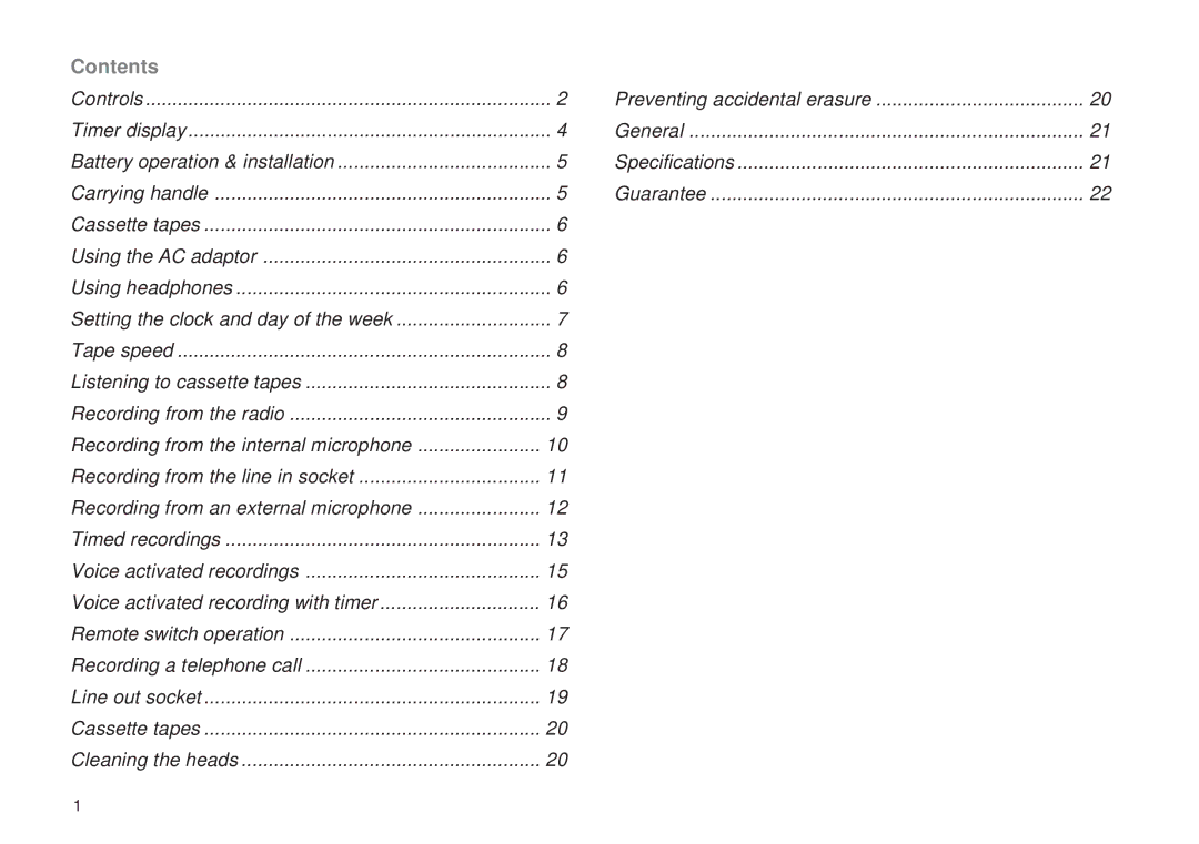 Roberts Radio C9950 manual Contents 