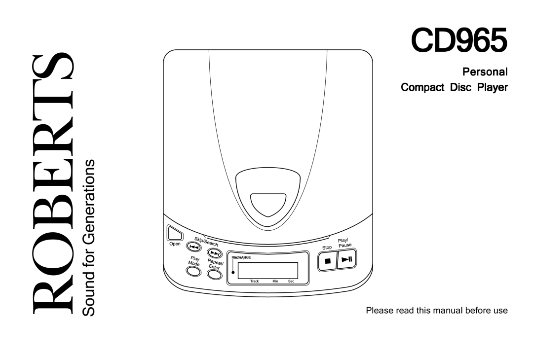 Roberts Radio CD965 manual Please read this manual before use 