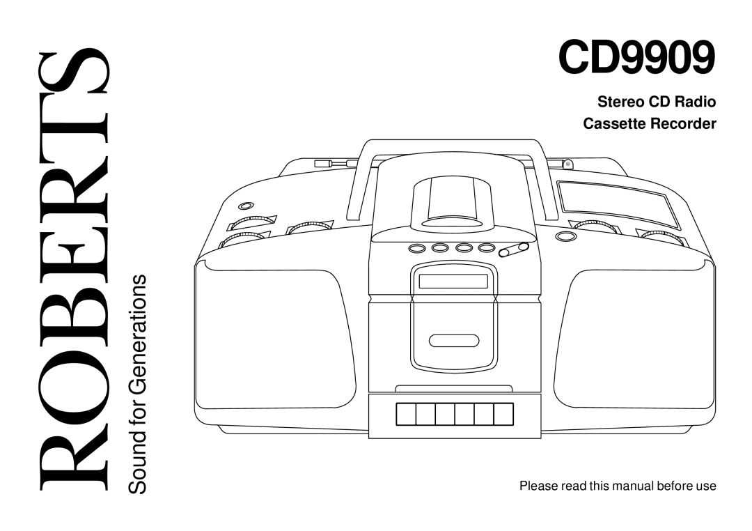 Roberts Radio CD9909 manual Roberts 