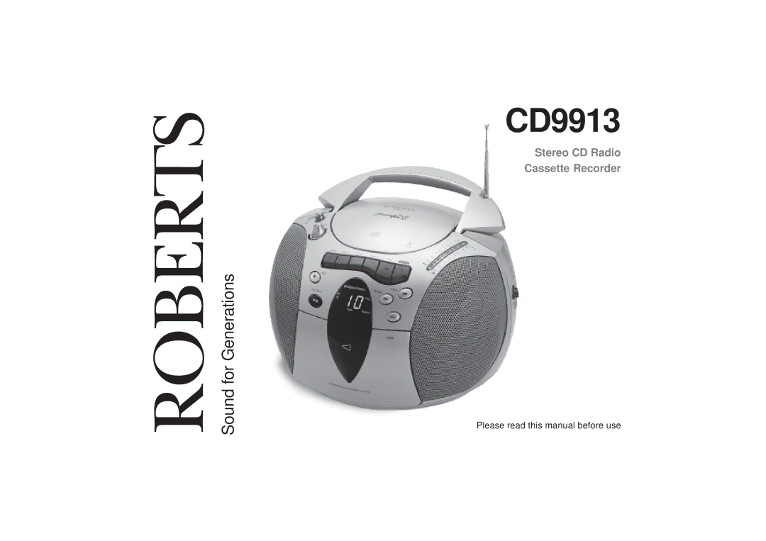 Roberts Radio CD9913 manual Roberts 