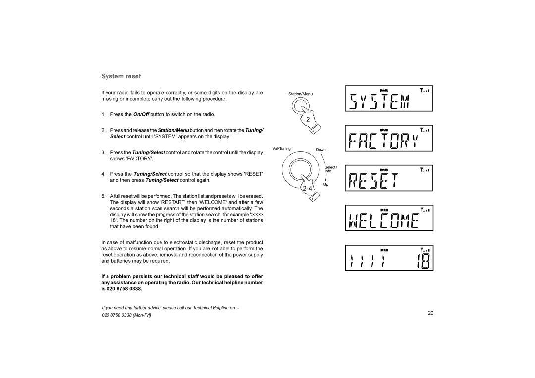 Roberts Radio Classic DAB manual System reset 