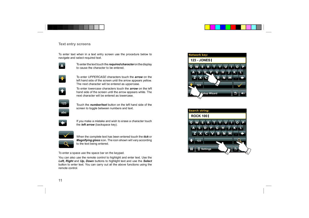 Roberts Radio ColourStream manual Text entry screens, Abc 