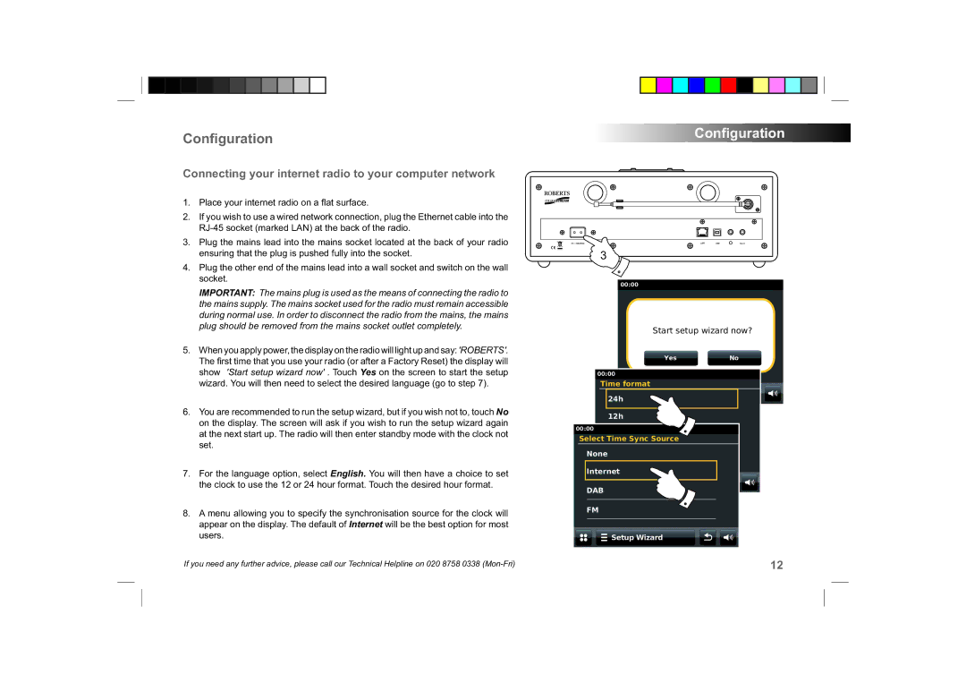 Roberts Radio ColourStream manual Conﬁguration, Connecting your internet radio to your computer network 