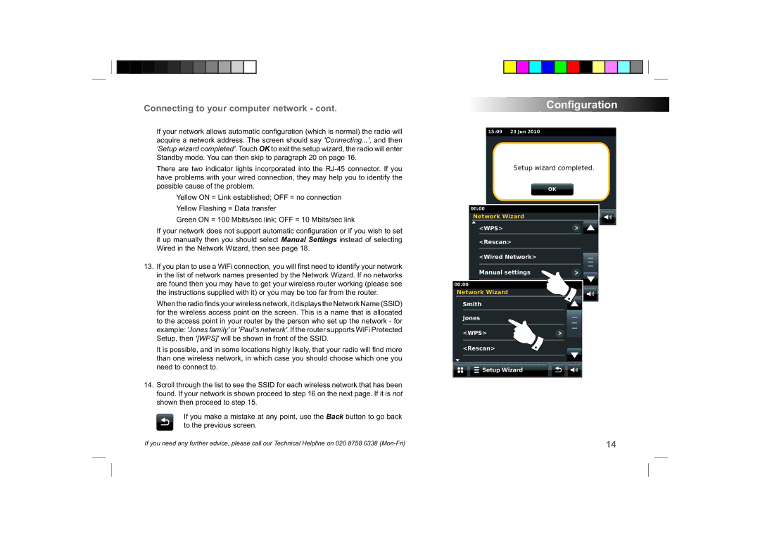 Roberts Radio ColourStream manual Setup wizard completed 