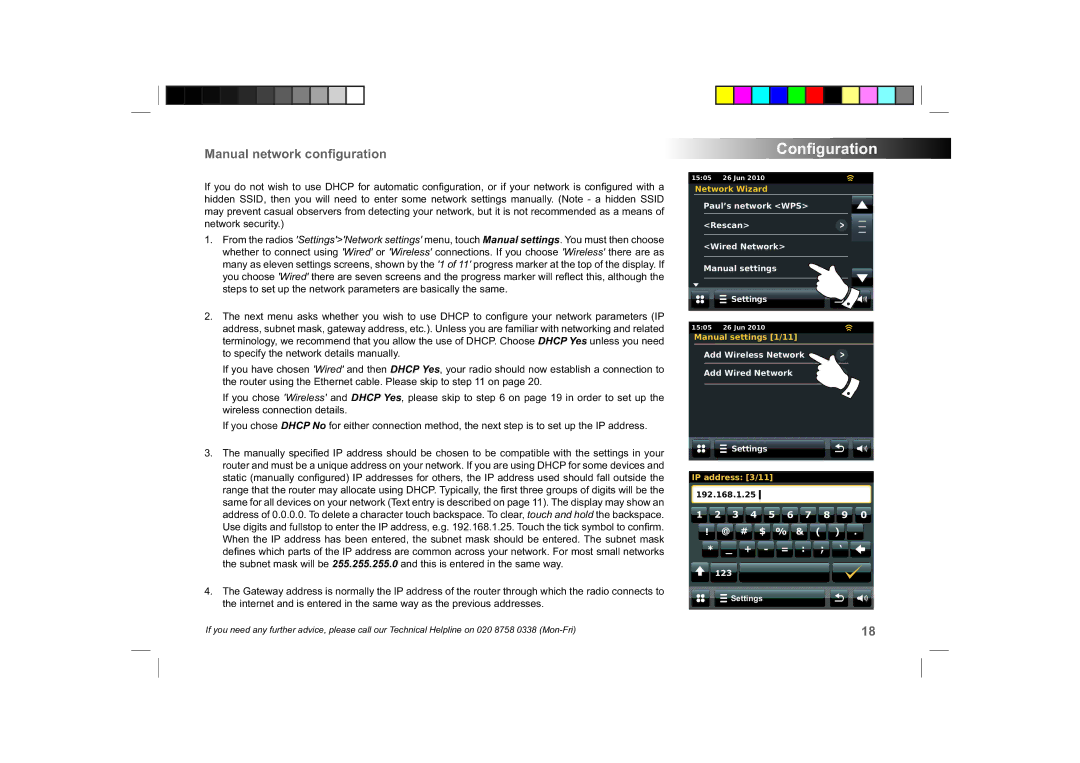 Roberts Radio ColourStream manual Manual network conﬁguration, 3 4 5 6 7 8 9 0 ! @ # $ % & . * + = ‘ 