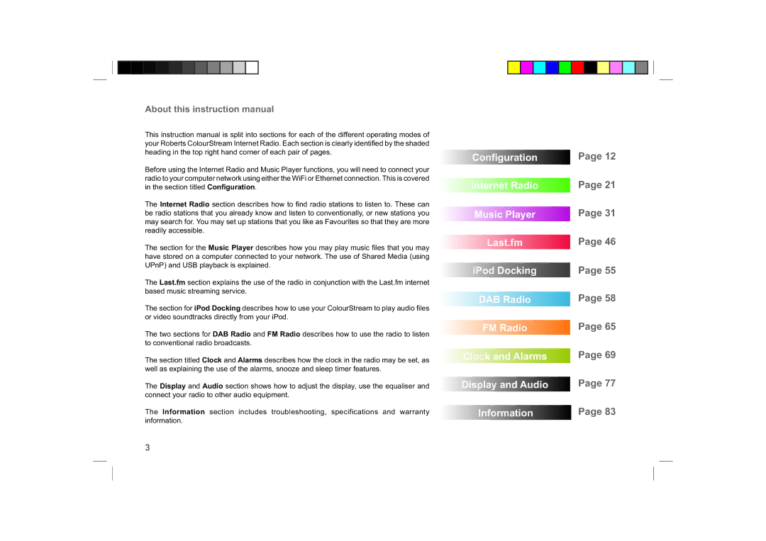 Roberts Radio ColourStream manual 