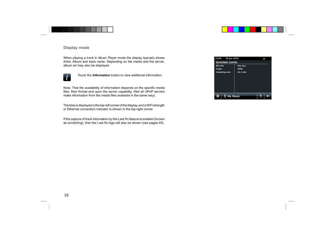 Roberts Radio ColourStream manual Display mode 