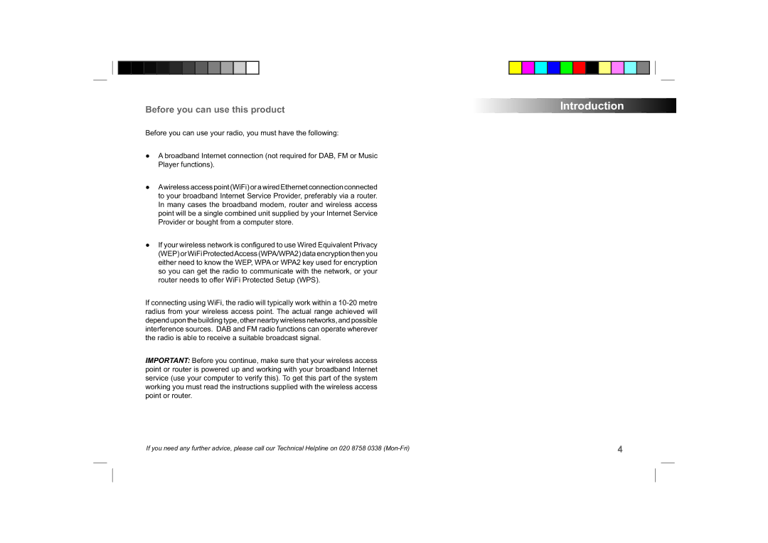 Roberts Radio ColourStream manual Before you can use this product 