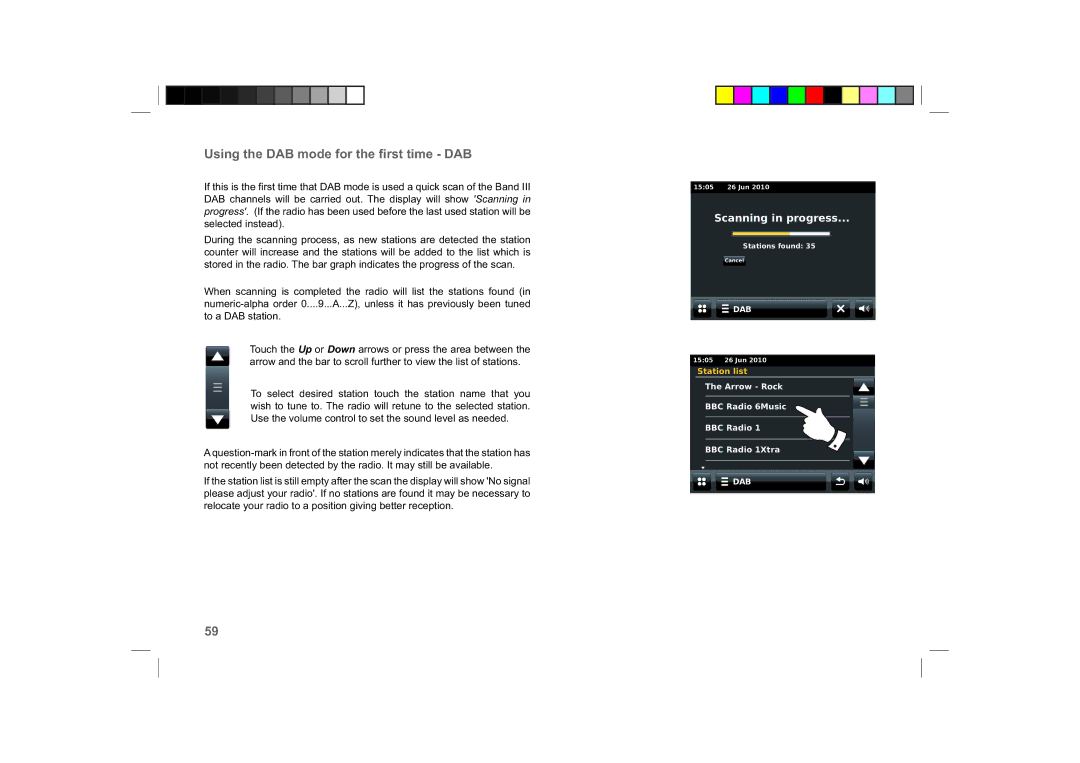 Roberts Radio ColourStream manual Using the DAB mode for the ﬁrst time DAB, Scanning in progress 