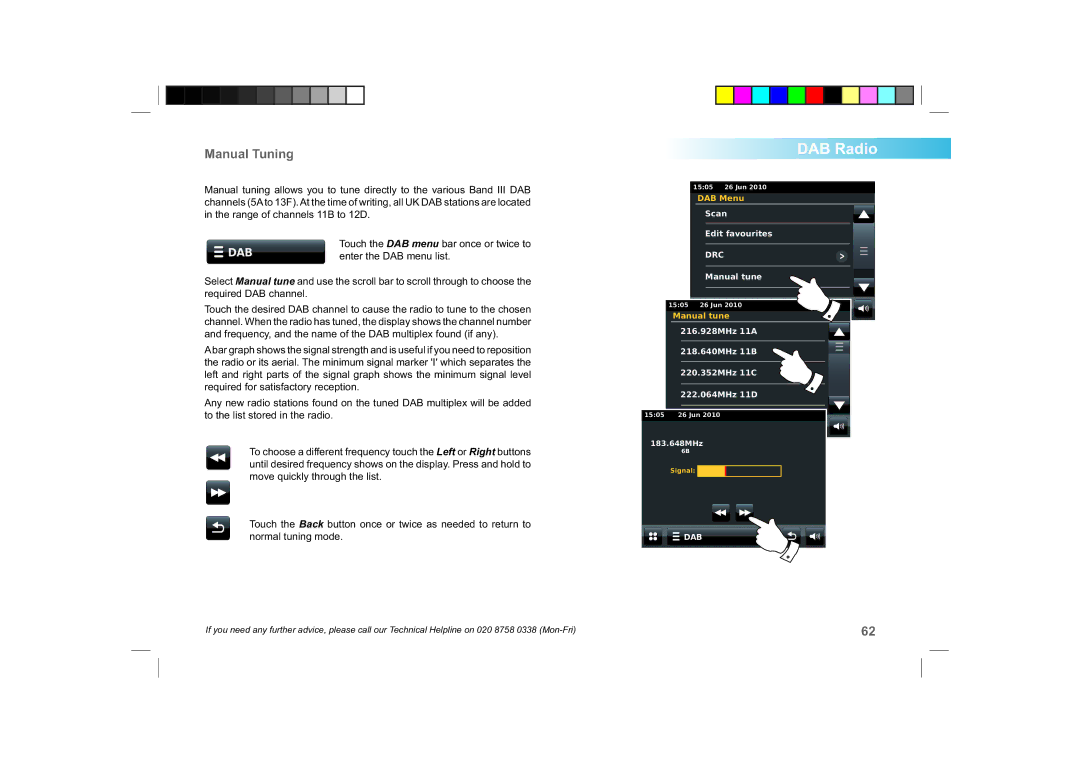 Roberts Radio ColourStream manual Manual Tuning 