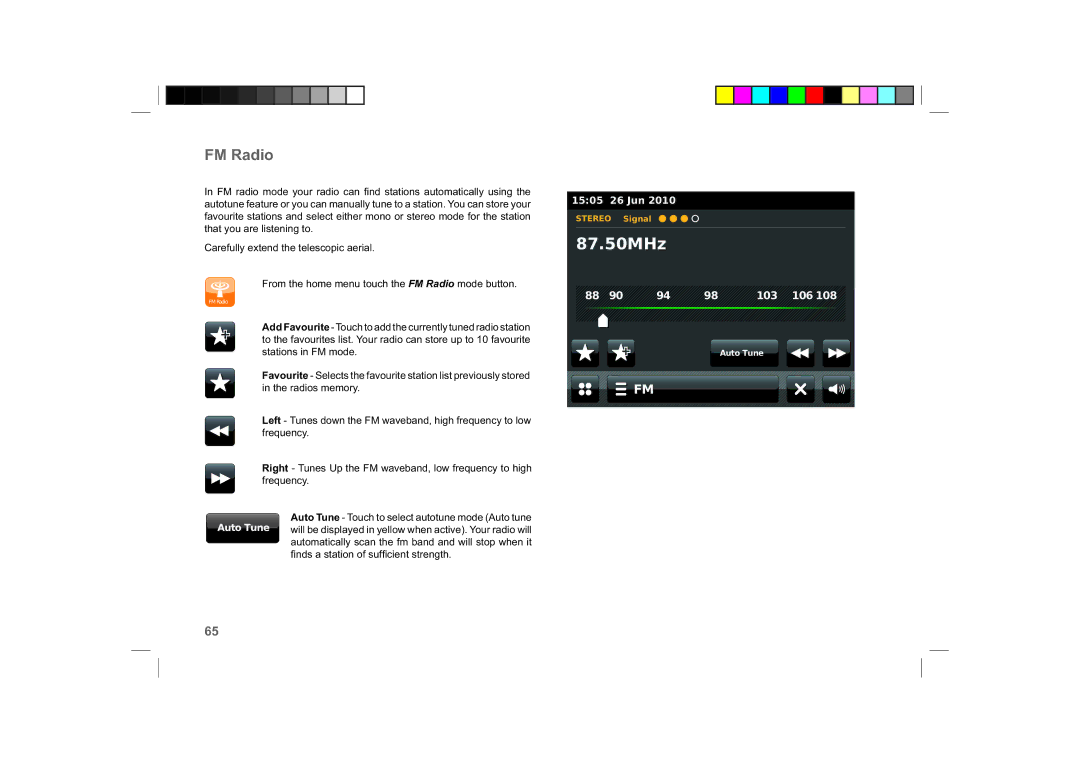 Roberts Radio ColourStream manual 87.50MHz 