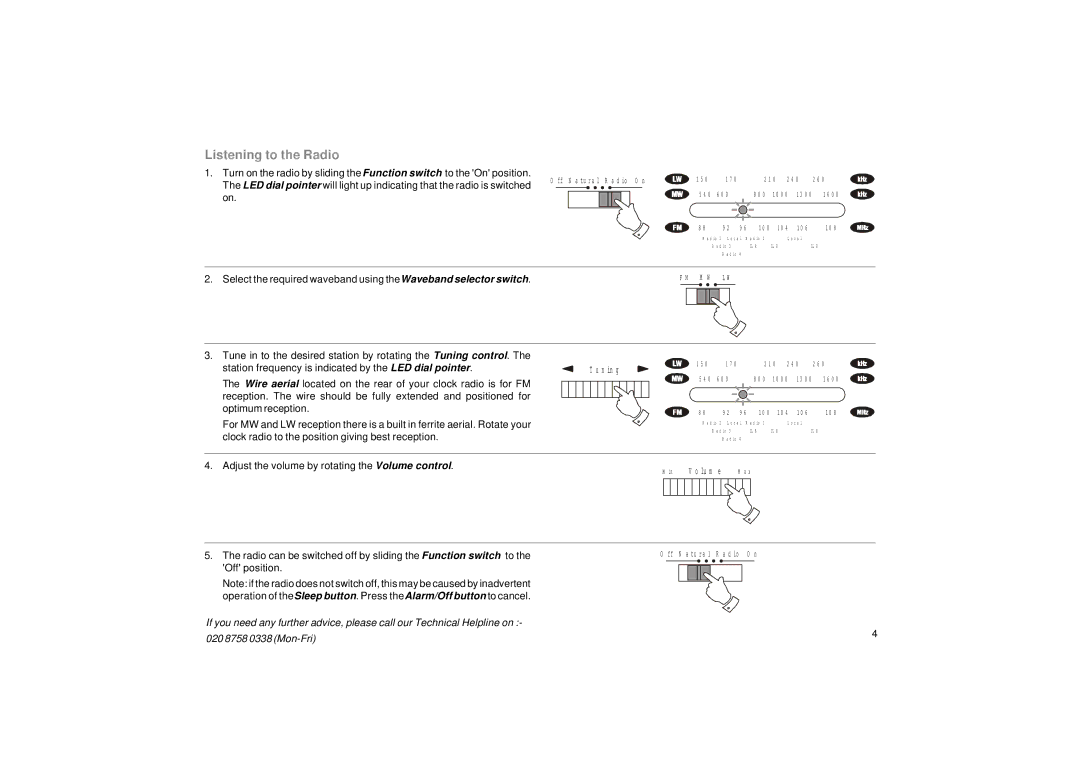 Roberts Radio CR9900 manual Listening to the Radio 