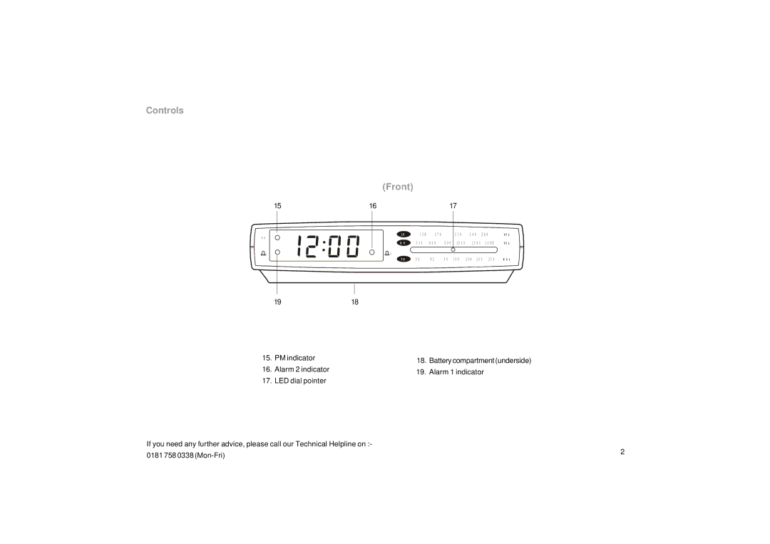 Roberts Radio CR9902 manual Controls Front 