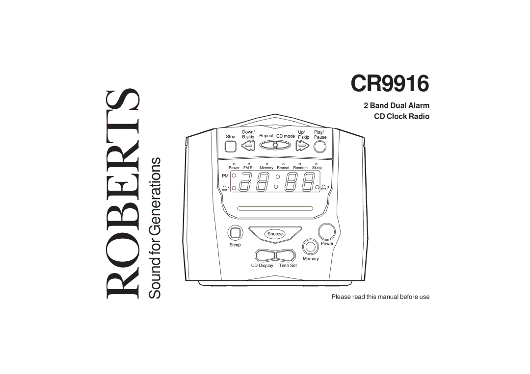 Roberts Radio CR9916 manual 