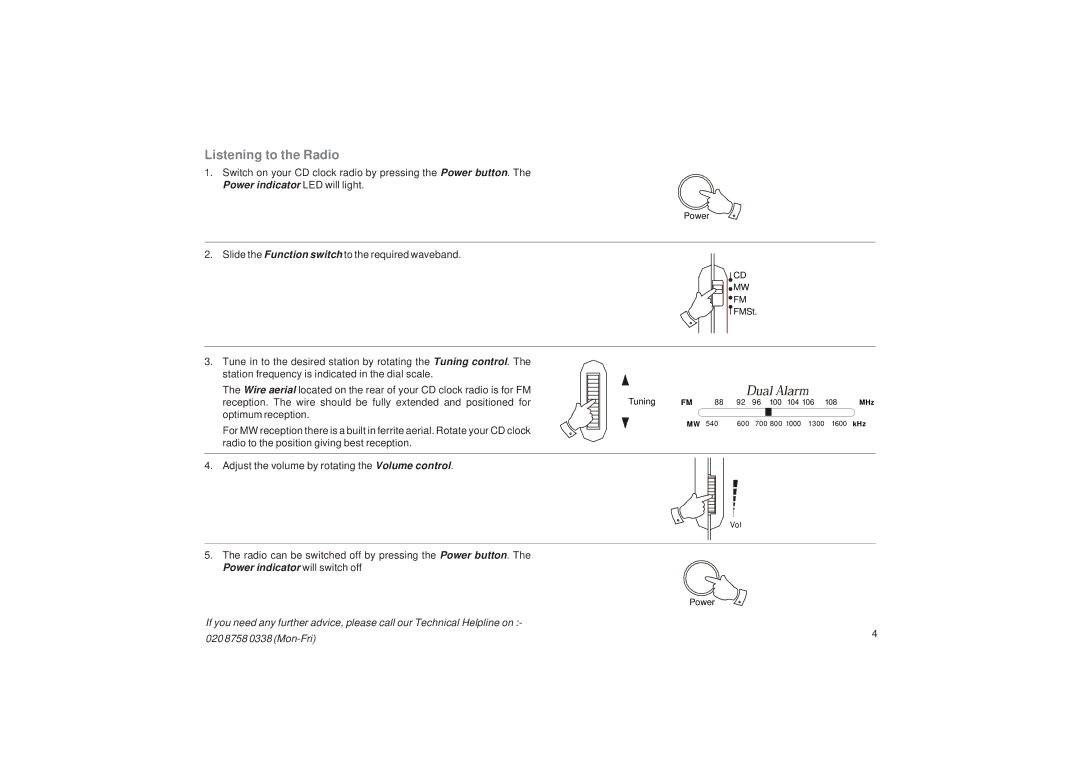 Roberts Radio CR9916 manual Listening to the Radio 