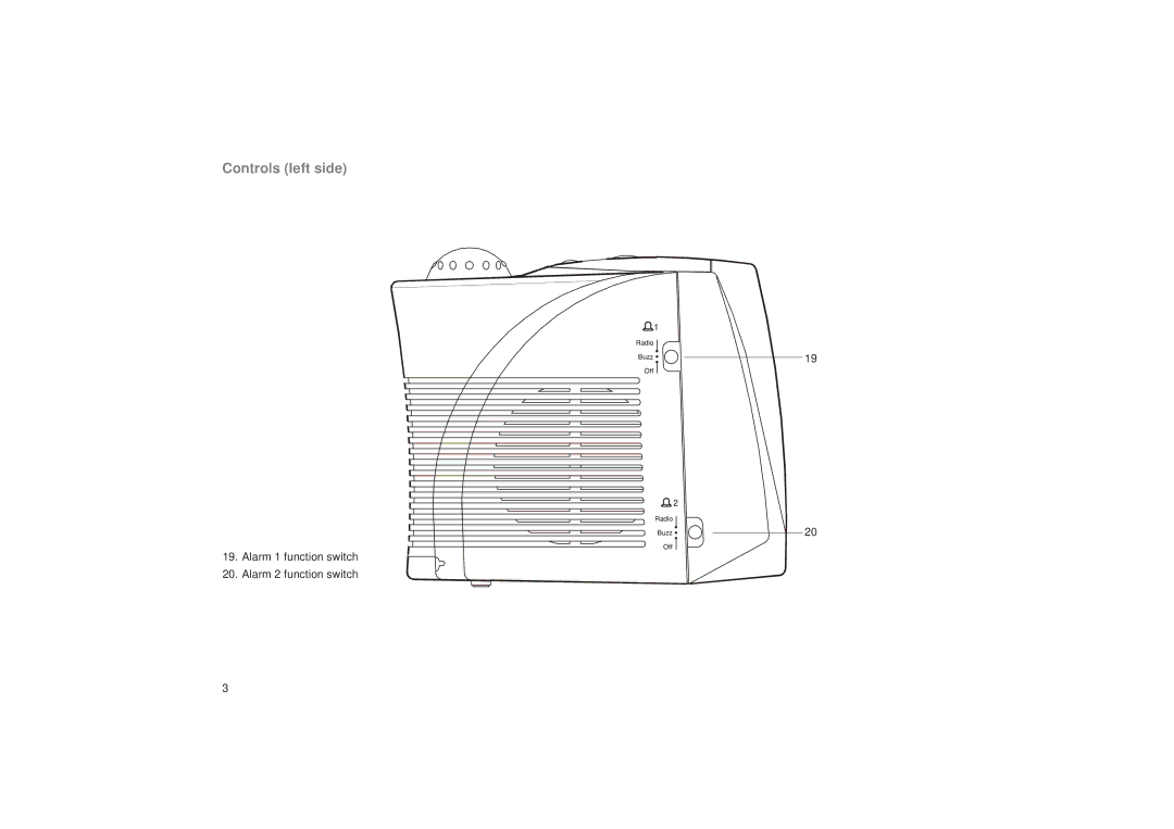 Roberts Radio CR9919 manual Controls left side 