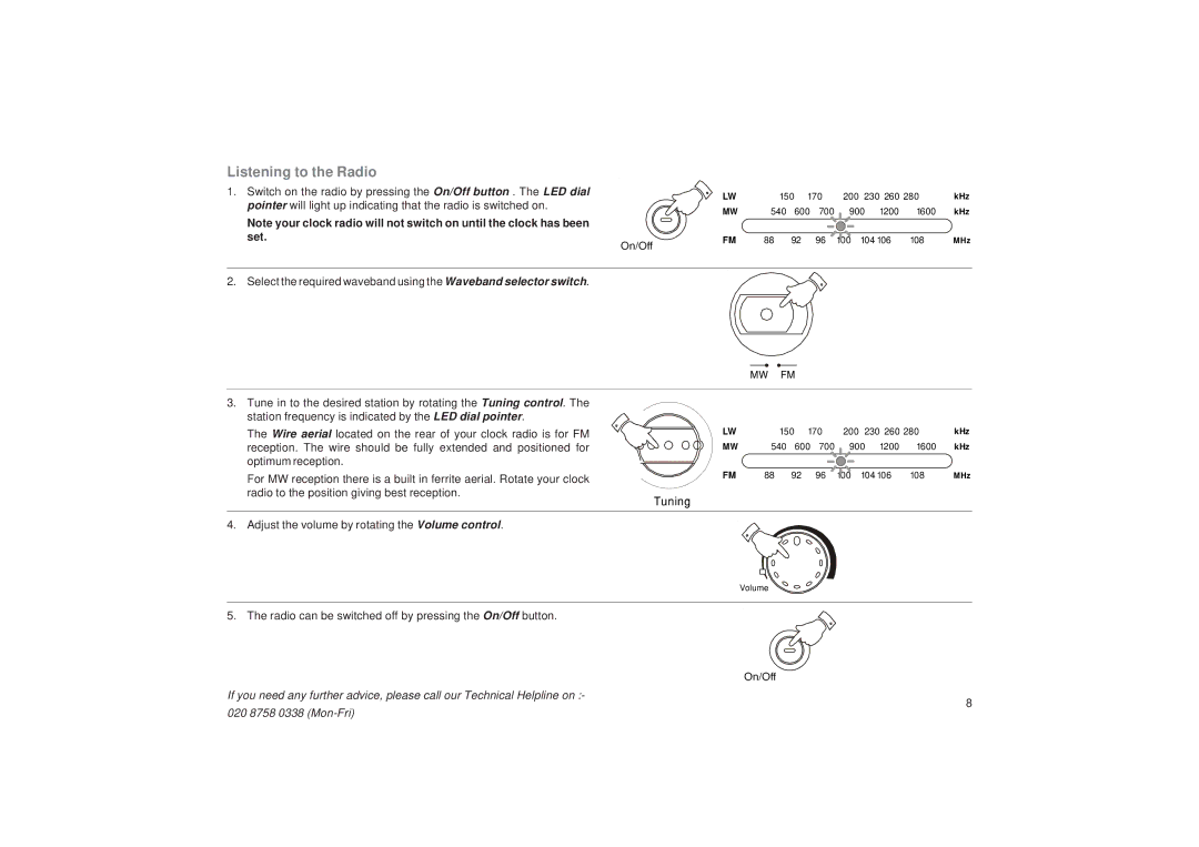 Roberts Radio CR9919 manual Listening to the Radio, Set 