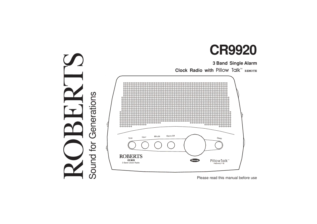 Roberts Radio CR9920 manual 