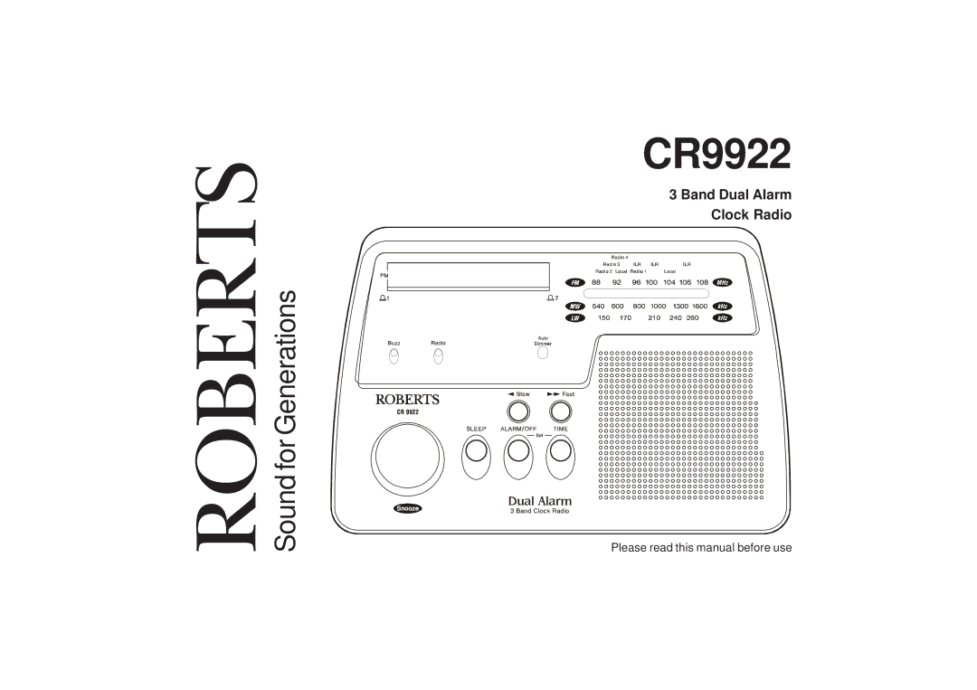 Roberts Radio CR9922 manual 