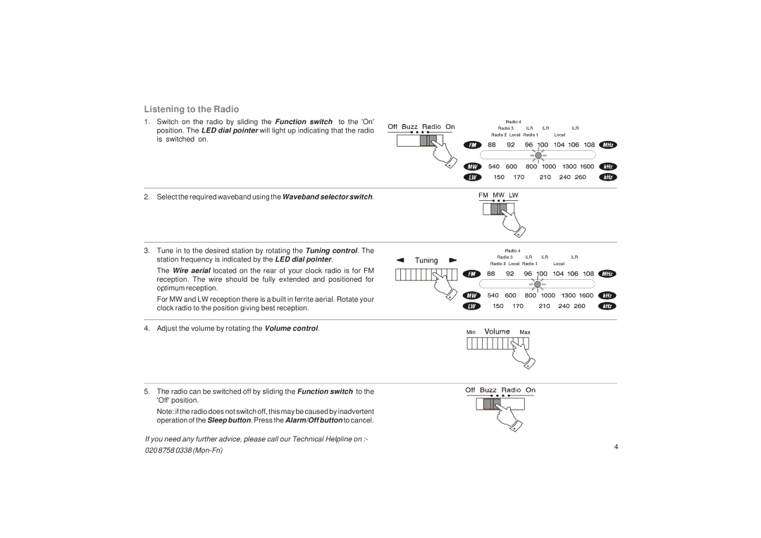 Roberts Radio CR9922 manual Listening to the Radio 