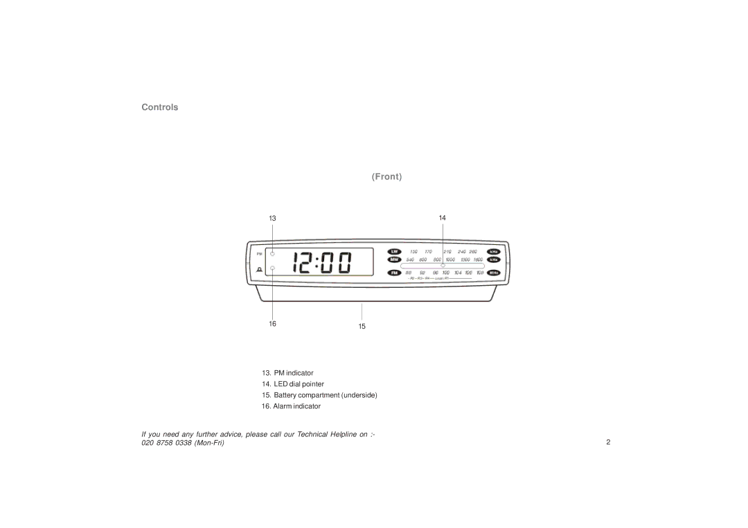 Roberts Radio CR9932 manual Controls Front 