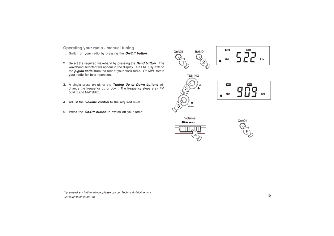 Roberts Radio CR9934 Operating your radio manual tuning 