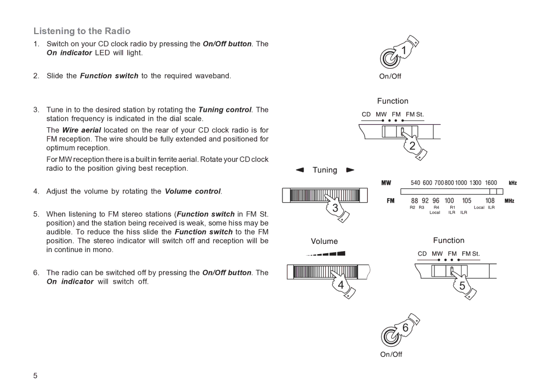 Roberts Radio CR9936 manual Listening to the Radio 