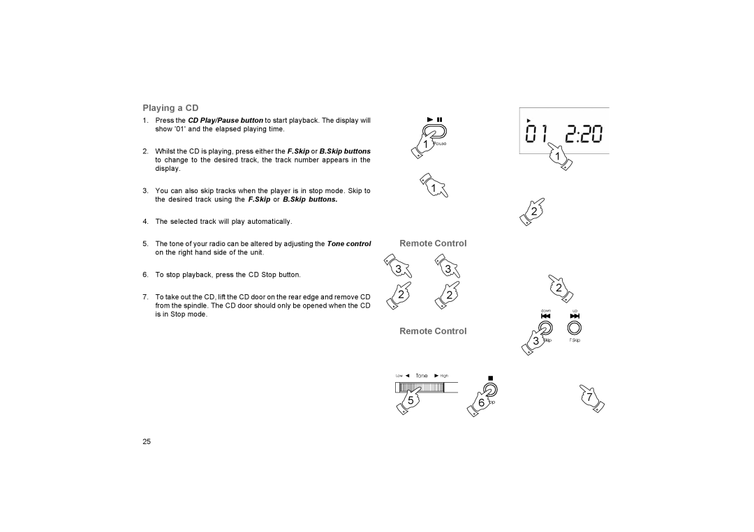 Roberts Radio CR9937 manual Playing a CD 