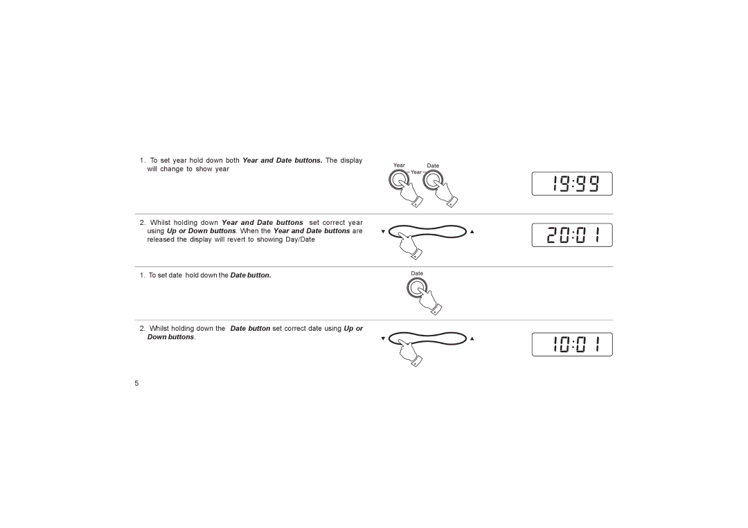 Roberts Radio CR9945 manual To set date hold down the Date button 