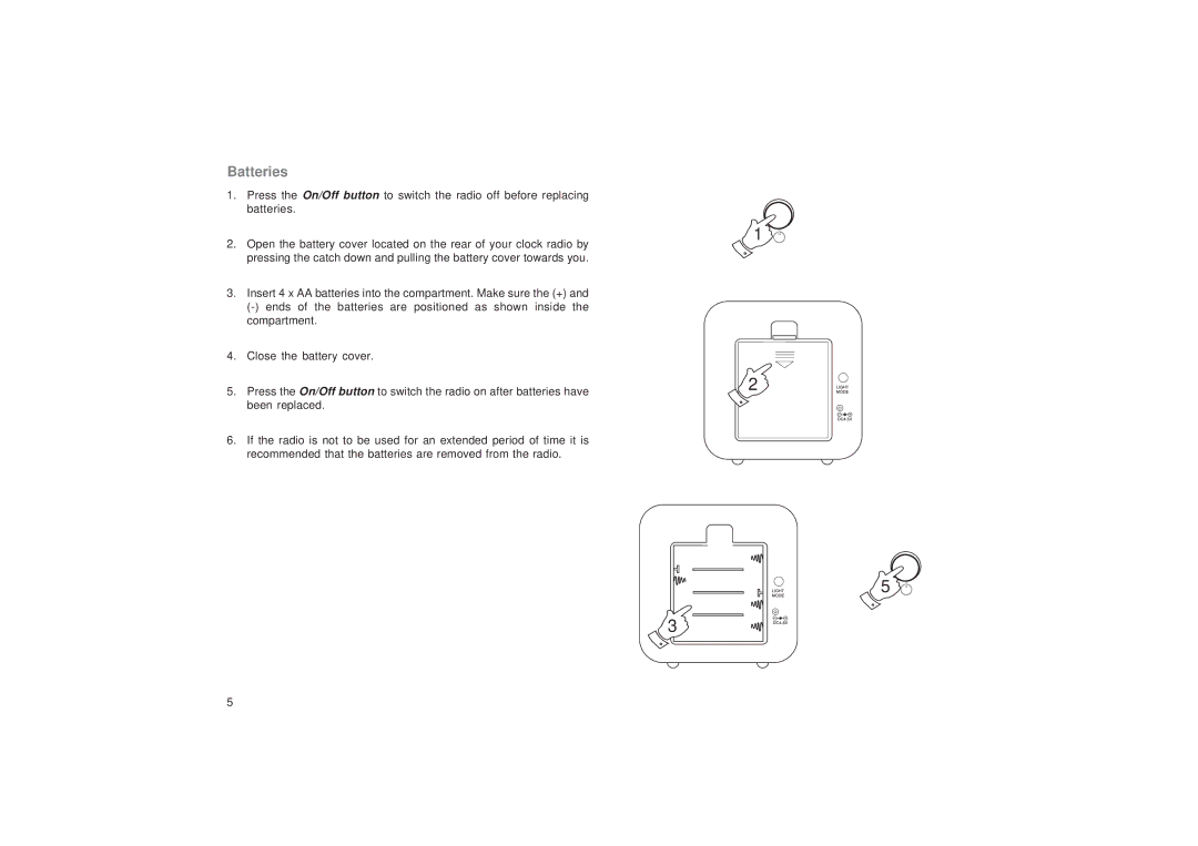 Roberts Radio CR9952 manual Batteries 