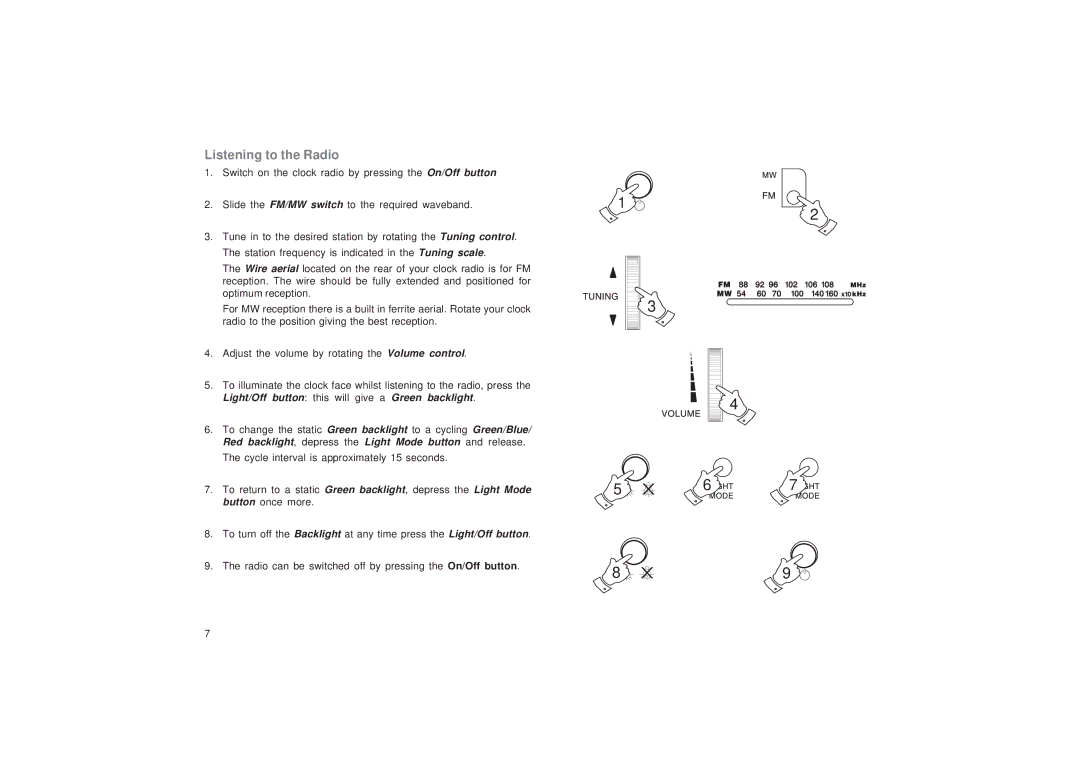 Roberts Radio CR9952 manual Listening to the Radio 