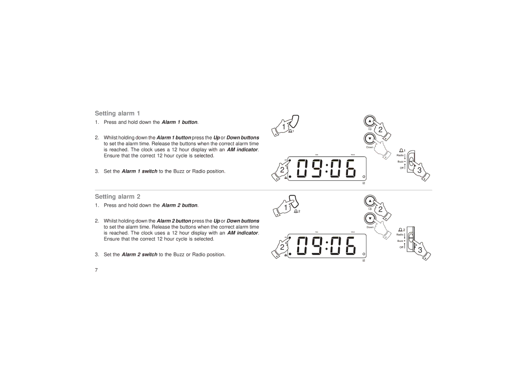 Roberts Radio CR9953 manual Setting alarm 