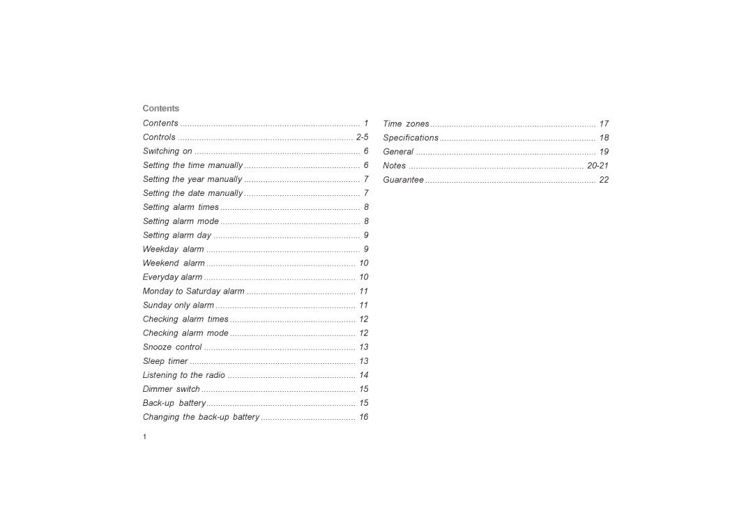 Roberts Radio CR9955 manual Contents 