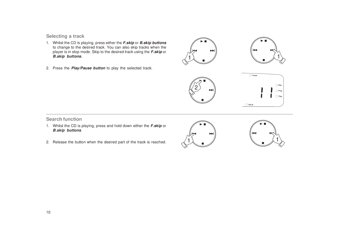 Roberts Radio CR9970 manual Selecting a track, Search function 