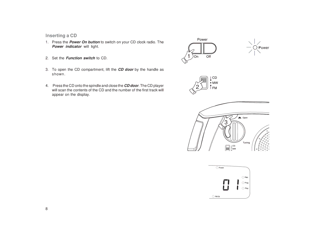 Roberts Radio CR9970 manual Inserting a CD 