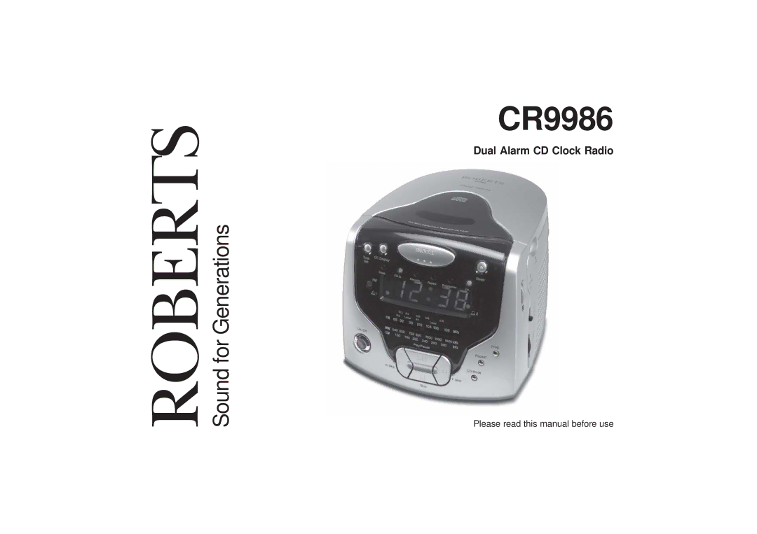 Roberts Radio CR9986 manual 