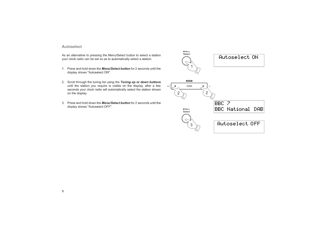 Roberts Radio CRD-19 manual Autoselect 