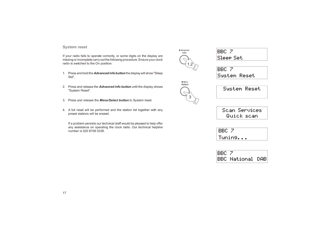 Roberts Radio CRD-19 manual System reset 