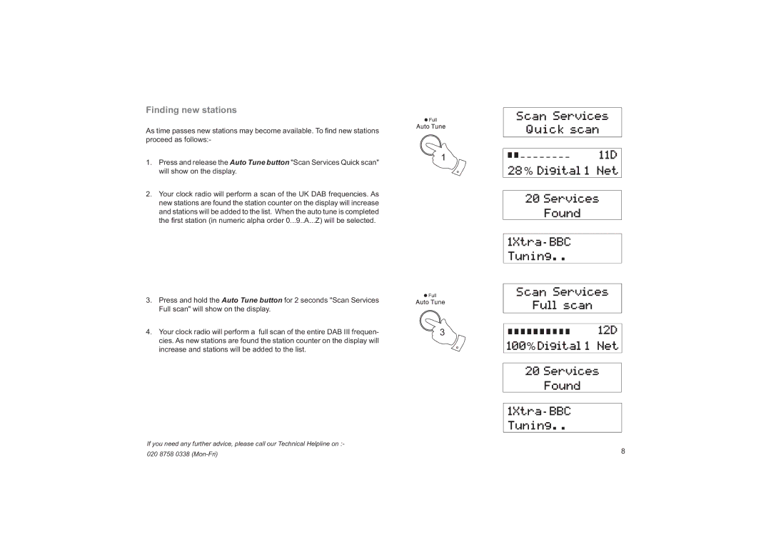 Roberts Radio CRD-19 manual Finding new stations 