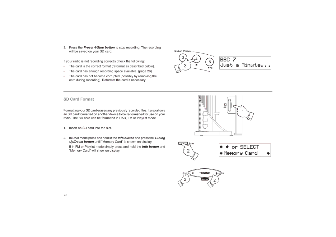 Roberts Radio CRD-33 manual SD Card Format 