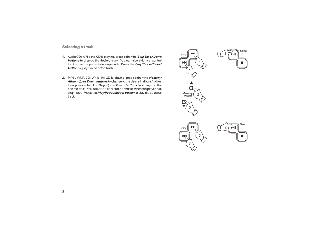 Roberts Radio CRD-37 manual Selecting a track 